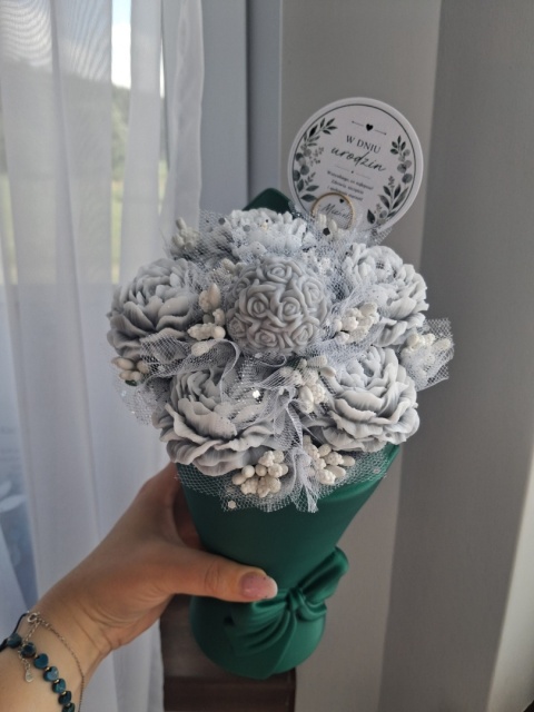 Bukiet Mydlany Róże Piwonie Flower Box Prezent Urodzinowy Handmade