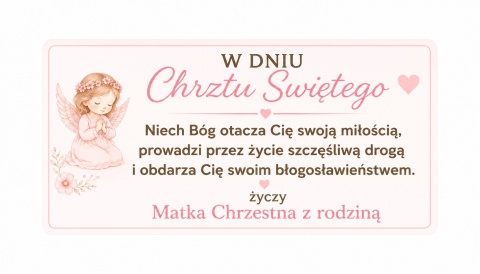 Flower Box na Chrzest Święty dla Dziewczynki – Różowy Prezent z Kwiatami i Aniołkiem