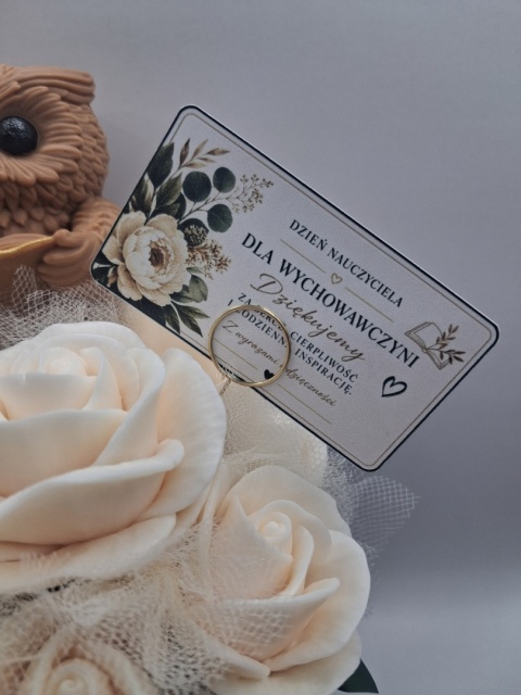 Flower Box na Dzień Nauczyciela z Sową i Kwiatami – Prezent dla Wychowawczyni, Ręcznie Robiony